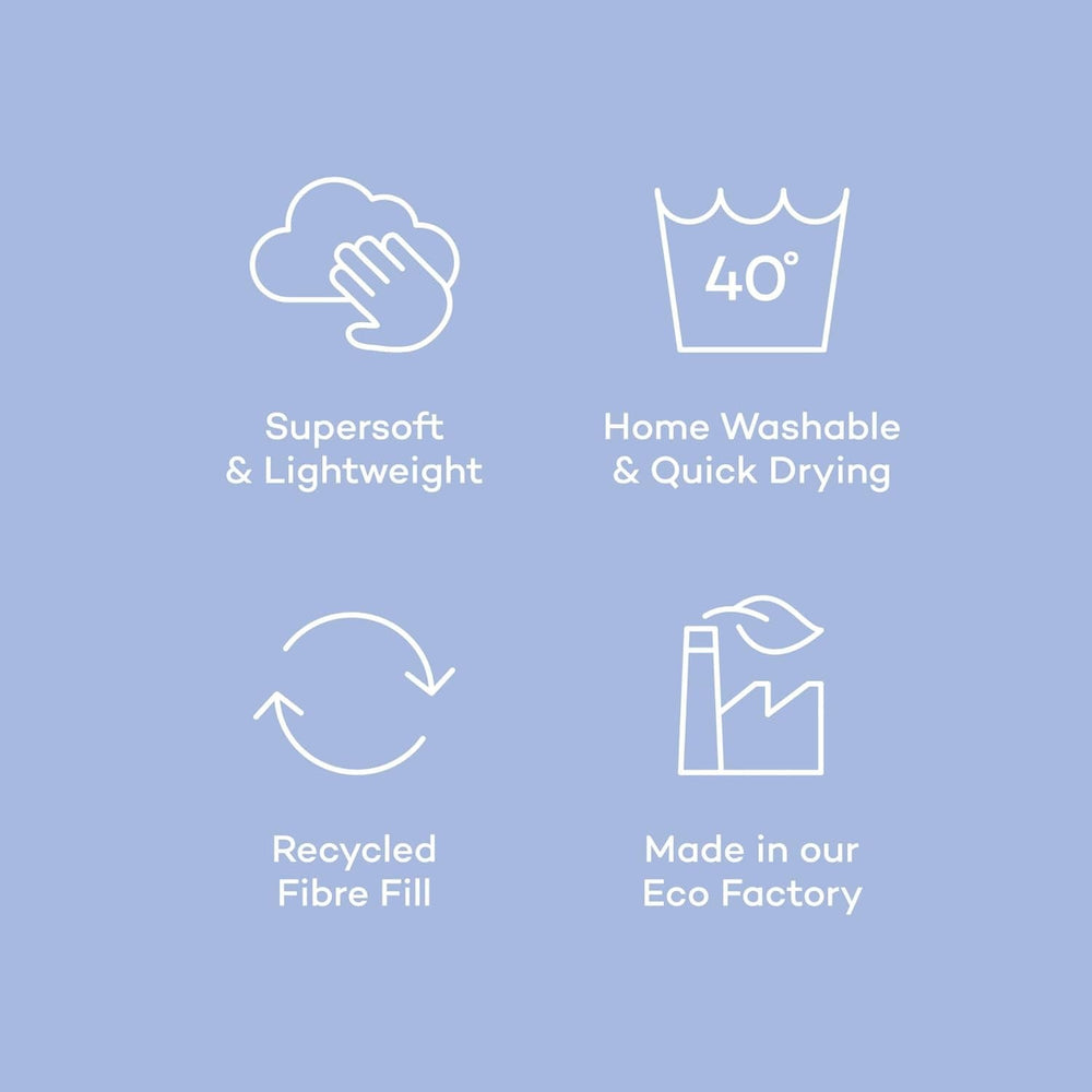 Night Lark Coverless Duvet Super King 6 Tog Spring Summer - Blue Garden Cuvertură super moale, confortabilă și ușoară, lavabilă la mașină și uscare rapidă, set de perne All-In-One, reversibil Plapumi si pilote Naty Shop