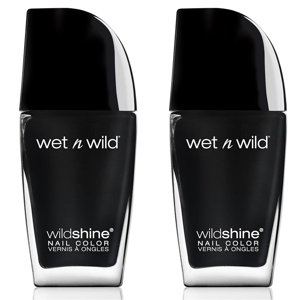 Wet n Wild Wild Shine Esmalte de uñas, sin formaldehído, tolueno ni ftalatos, fórmula de secado rápido de larga duración, rosa cosquillas (paquete de 2)