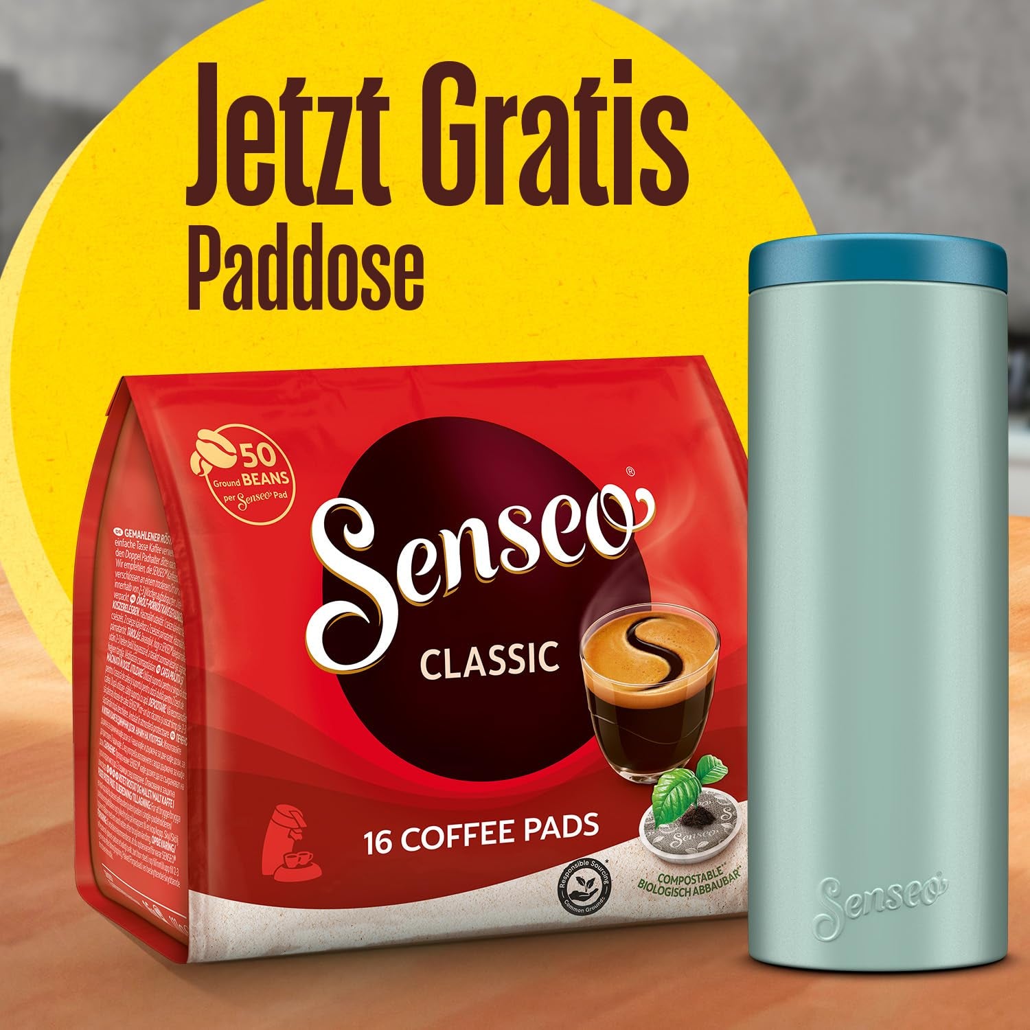 Pads Classic, 10 x 16 Getränke, 160 Kaffee Pods, inklusive  Pad Dose