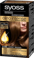 Syoss Oleo Intense Coloration 5-86 Sweet Brown, pachet de 3 (3 x 1 bucată) Vopsea pentru par Naty Shop Maro 1 bucată (pachet de 3)