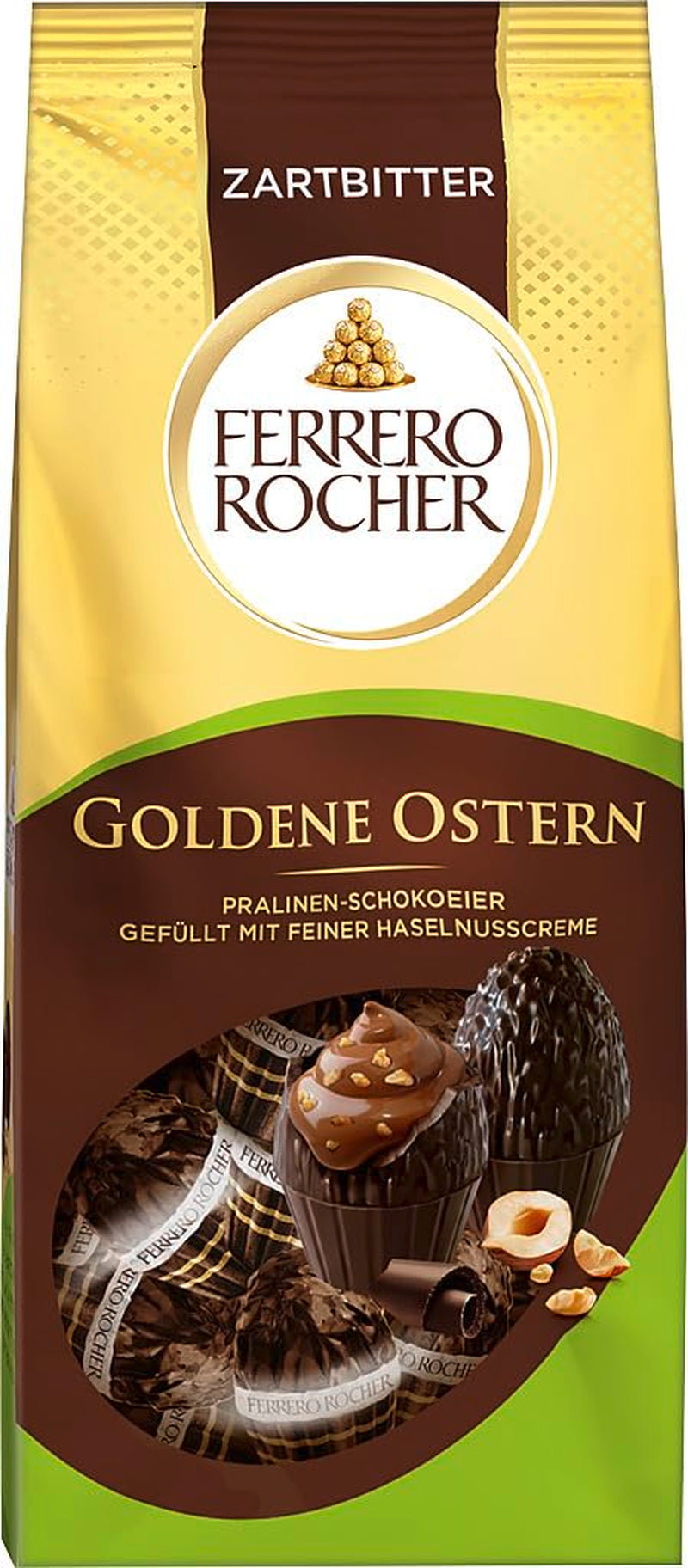 Huevos de praliné de chocolate 90 g – Chocolate negro con trozos de avellana y crema fina de cacao con avellanas – Huevos de Pascua para nidos de Pascua – Regalo de Pascua – Chocolate de Pascua, dulces de Pascua