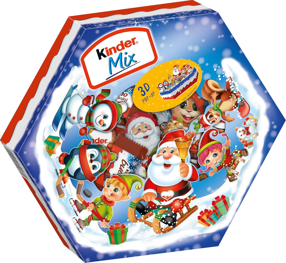 Plato navideño Kinder Mix - deliciosas especialidades de chocolate de la gama Kinder - 143g