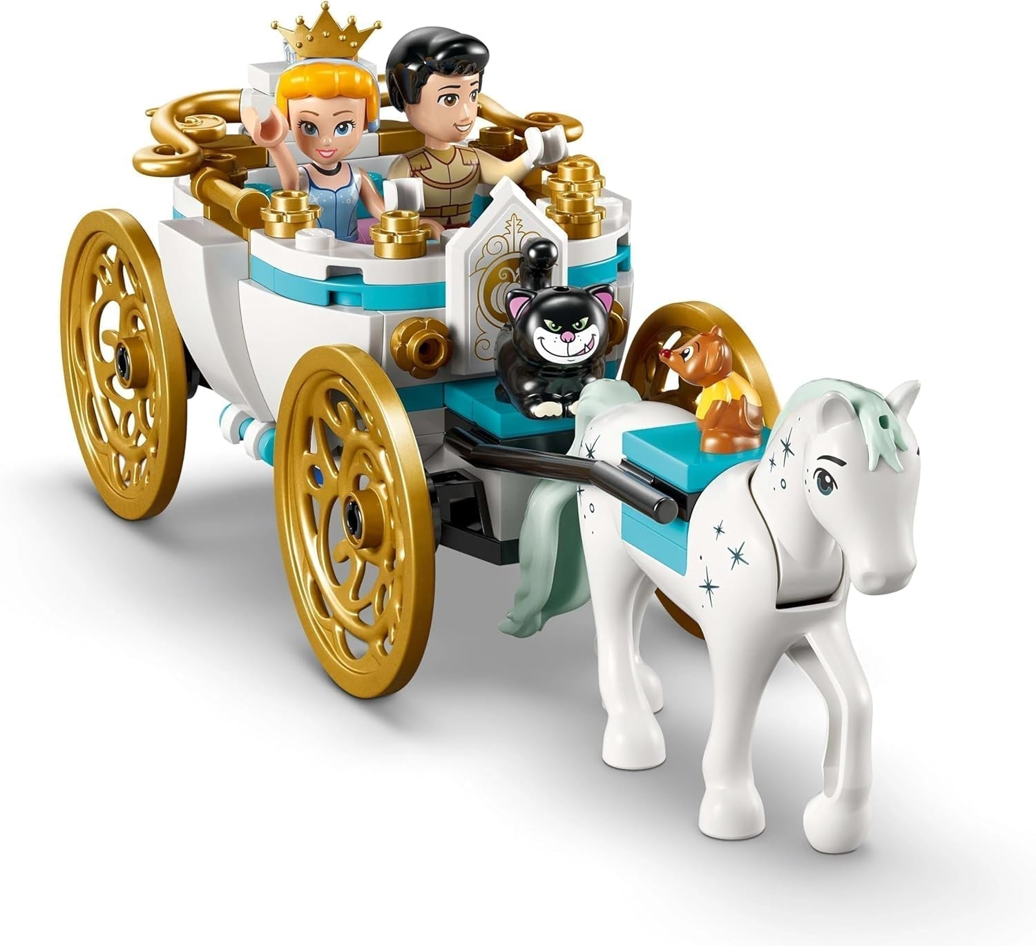 LEGO Ç€ Castillo de Disney Princess Cenicienta y carruaje tirado por caballos, set para niñas a partir de 6 años, fantástico juguete con minimuñecas de la princesa Cenicienta y el príncipe azul, idea de regalo para fans de Disney 43275 Juegos de construcción Beuche den LEGO-Store