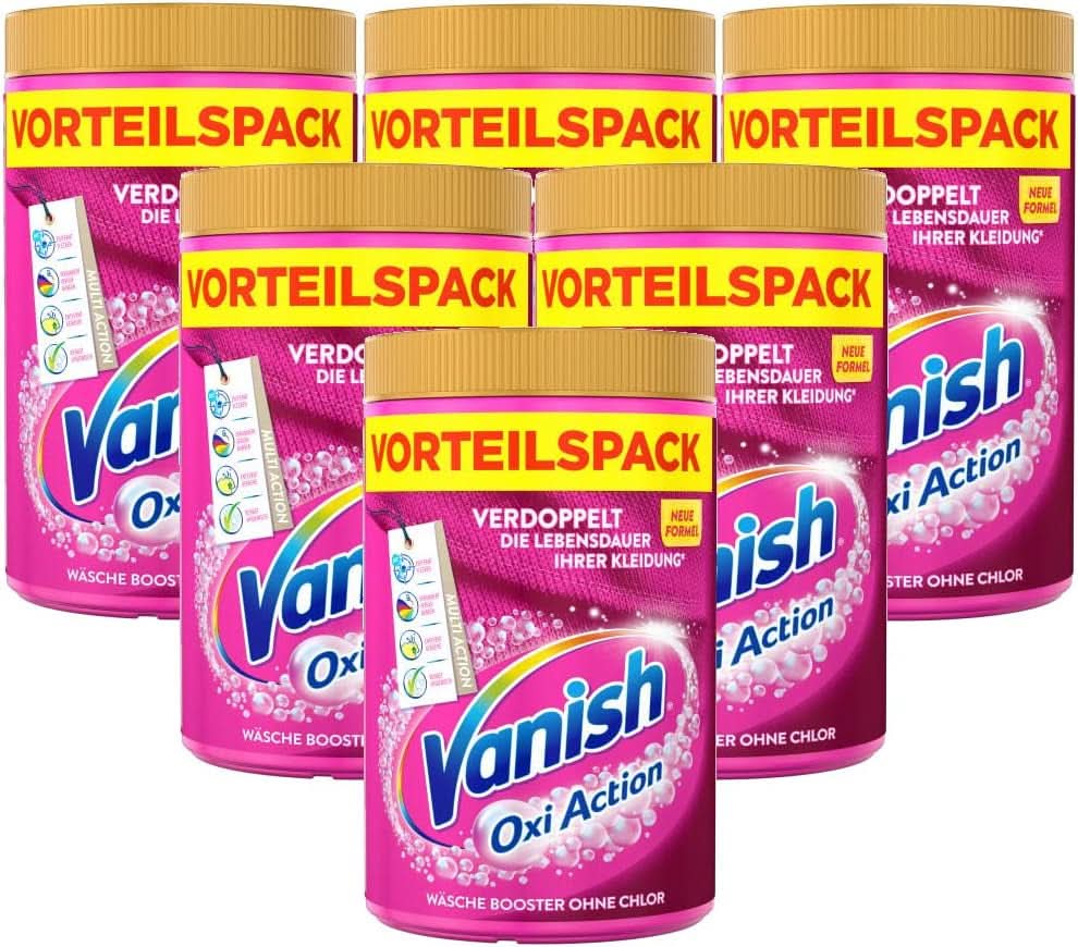 Vanish Oxi Action Polvo Rosa - 1 X 1,65 Kg - polvo para quitar manchas y mejorar la ropa sin cloro - para ropa de color Detergentes para ropa Naty Shop Set 6 x 1,65 Kg