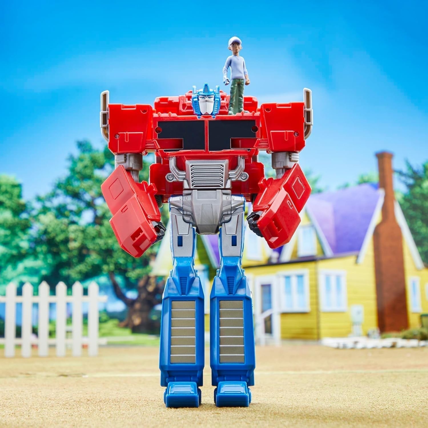Transformers Earthspark Spin Changer Optimus Prime figurină (20 cm) cu Robby Malto figurină (5 cm), de la 6 Action figures Naty Shop