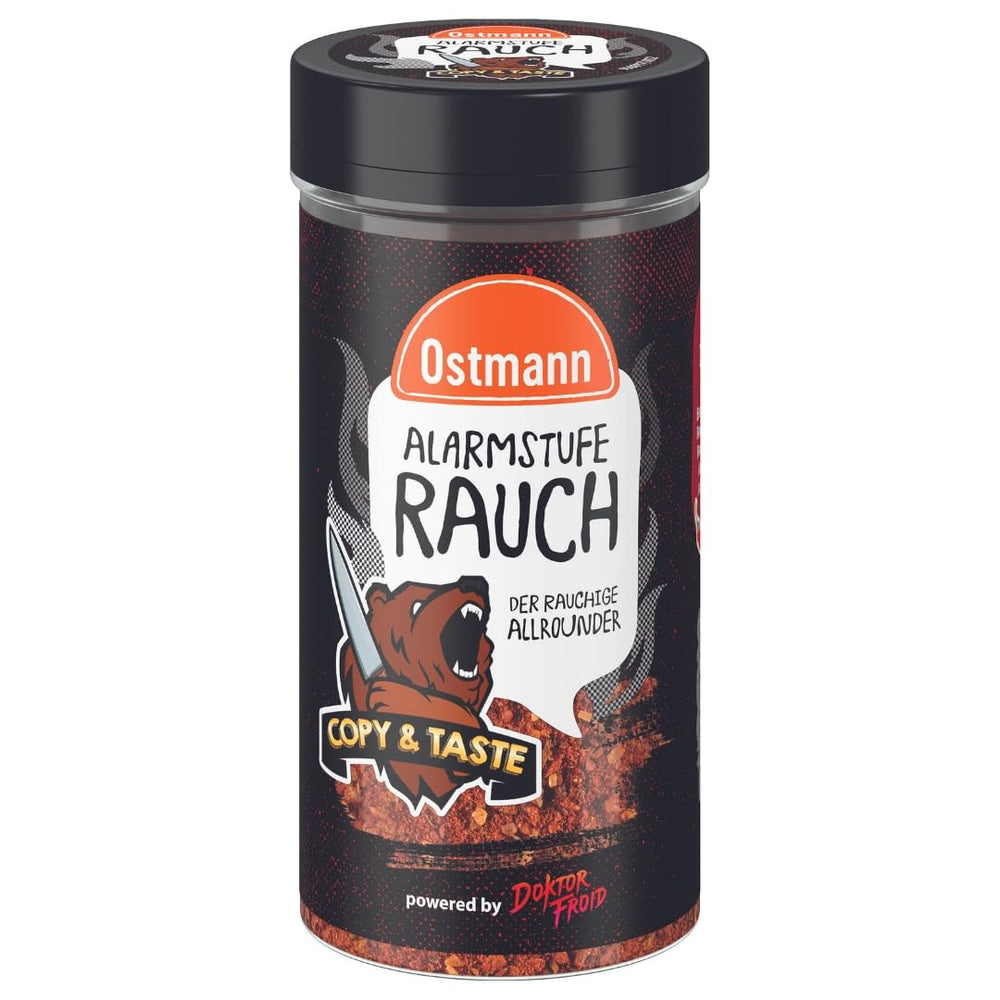 Ostmann Gewürze - Alarmstufe Rauch | Gewürzzubereitung mit Geräucherter Paprika | Para hamburguesas, Grillfleisch und Co. | Doctor Freud 115 g en Streuer