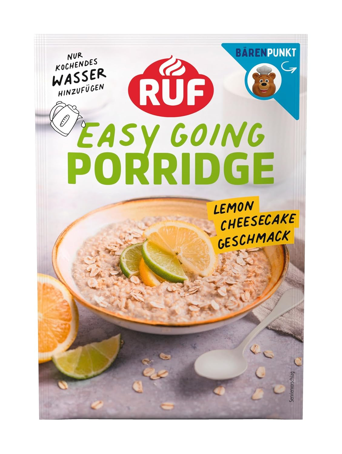 Avena instantánea RUF con fresas y vainilla, una comida de verano con avena lista en 3 minutos, 1 sobre x 65g