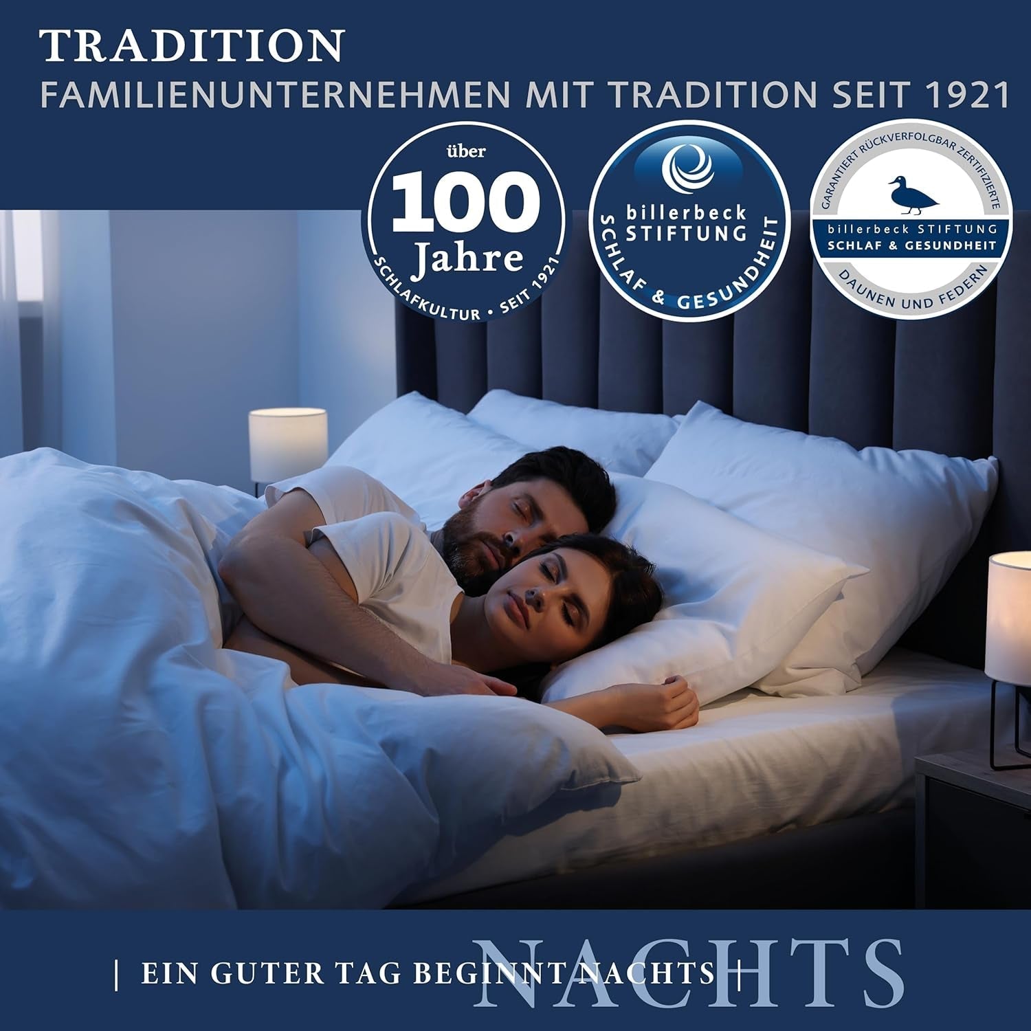 Edredón de plumas Billerbeck - E04 Gold Edition - Edredón de verano - Edredón de plumas reales 135 x 200 cm - Nivel de calor ligero de verano Edredones y edredones Naty Shop