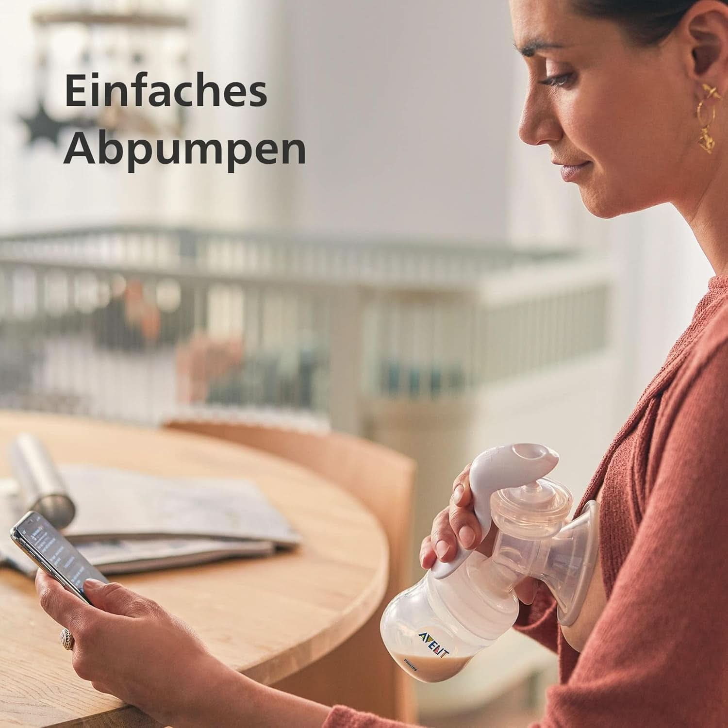Philips Avent Handmilchpumpe - Einfaches Abpumpen, Mit Natural-Motion Technologie, Bpa-Frei (Modell SCF430/01) Transparente Accesorios Alimentación y Lactancia Bebe Naty Shop