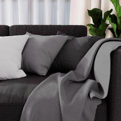 Soleil d'ocre adele plaid, tirado desde el sillón, polialgodón, gris, 140 x 200 cm camas y mantas besuche den soleil d'ocre-store gris 140 x 200 cm