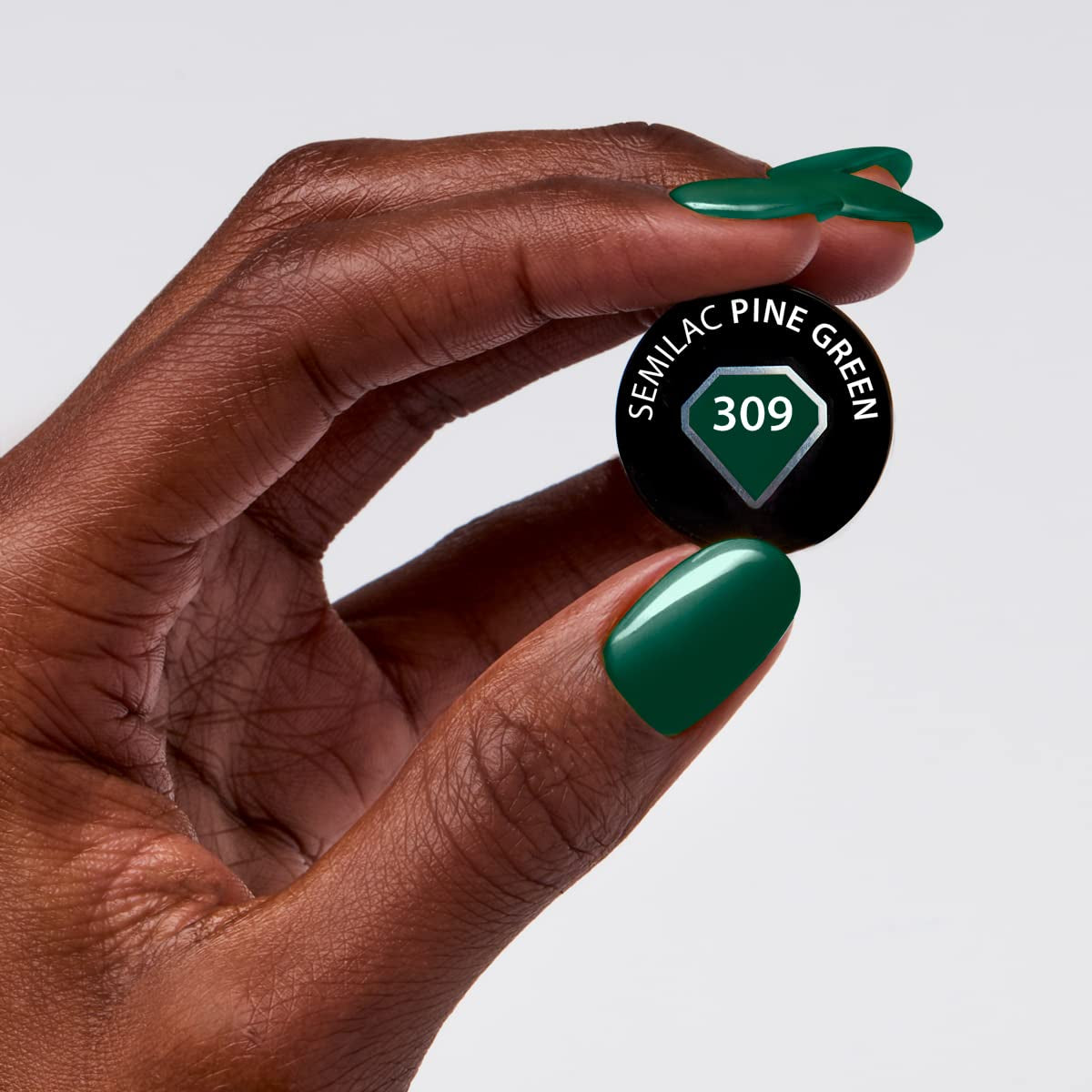 Esmalte de uñas UV Semilac Hybrid 309 Verde pino 7ml Colección Festive Wonder Colors
