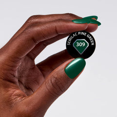 Esmalte de uñas UV Semilac Hybrid 309 Verde pino 7ml Colección Festive Wonder Colors