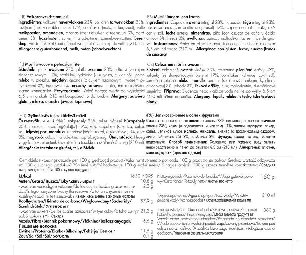 Trek'n Eat muesli de frutas enteras