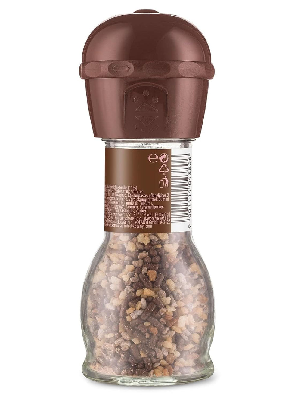 Topping para café Kotanyi Cacao Kiss | Naty Shop Maravillosas chispas de chocolate finas, paquete de 4 (4 x 63 gramos)