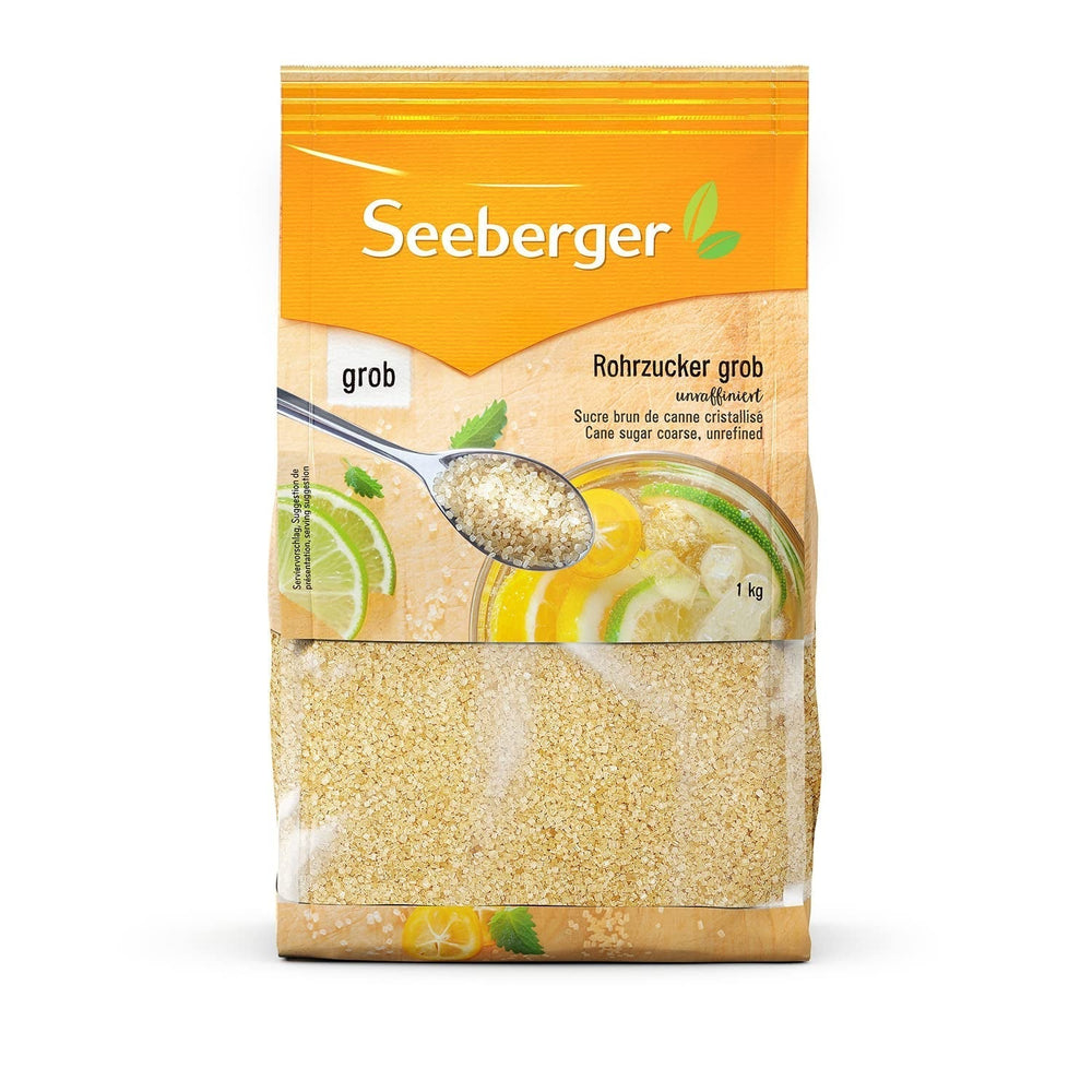 Seeberger Rohrzucker Grob 5Er Pack: Vollrohrzucker Besonders Aromatisch - Ideal Para Cócteles Y Zum Backen - Grob - Sin rafinar, Vegano (5 X 1 Kg) Edulcorantes Naty Shop 1 Kg (1Er-Pack)
