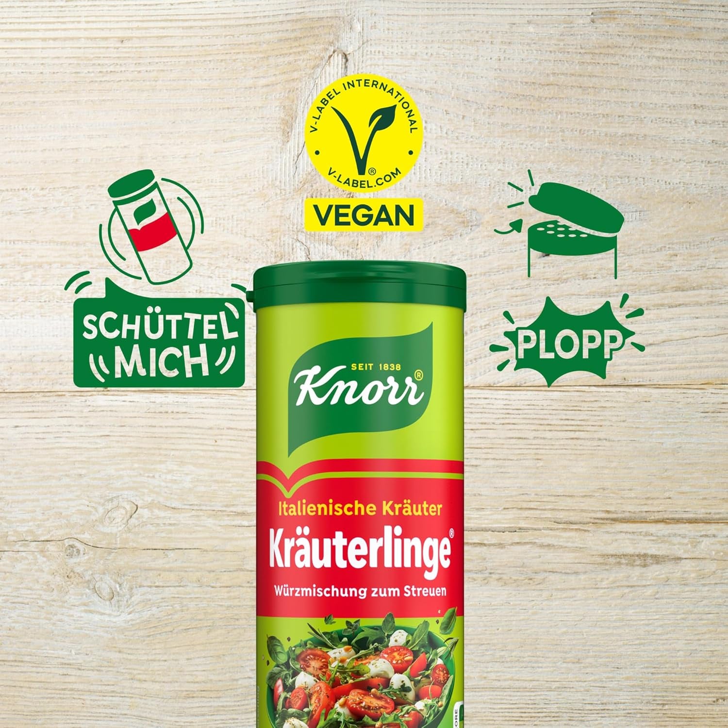Knorr Kräuterlinge Italienische Kräuter Würzmischung zum Streuen für Pasta, Gemüse oder einen Salat 60 g