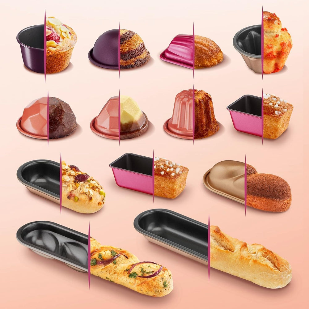 Tefal Creabake Muffins Creabake Backformen, 7,5 cm, Antihaftbeschichtung, Stapelbares System, Kreative Rezepte Für Süßigkeiten Und Salade, Einfaches Backen, Eisenfarben Moldes y bandejas para hornear Naty Shop