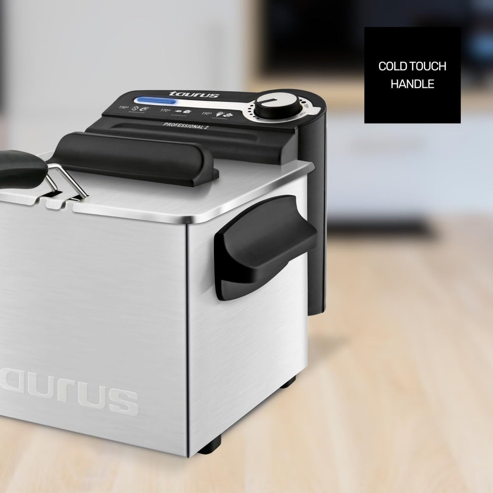 Taurus Professional 2 plus - Freidora de aceite, 2 litros, 1700 W, Acero inoxidable 18/8 Electrodomésticos Naty Shop
