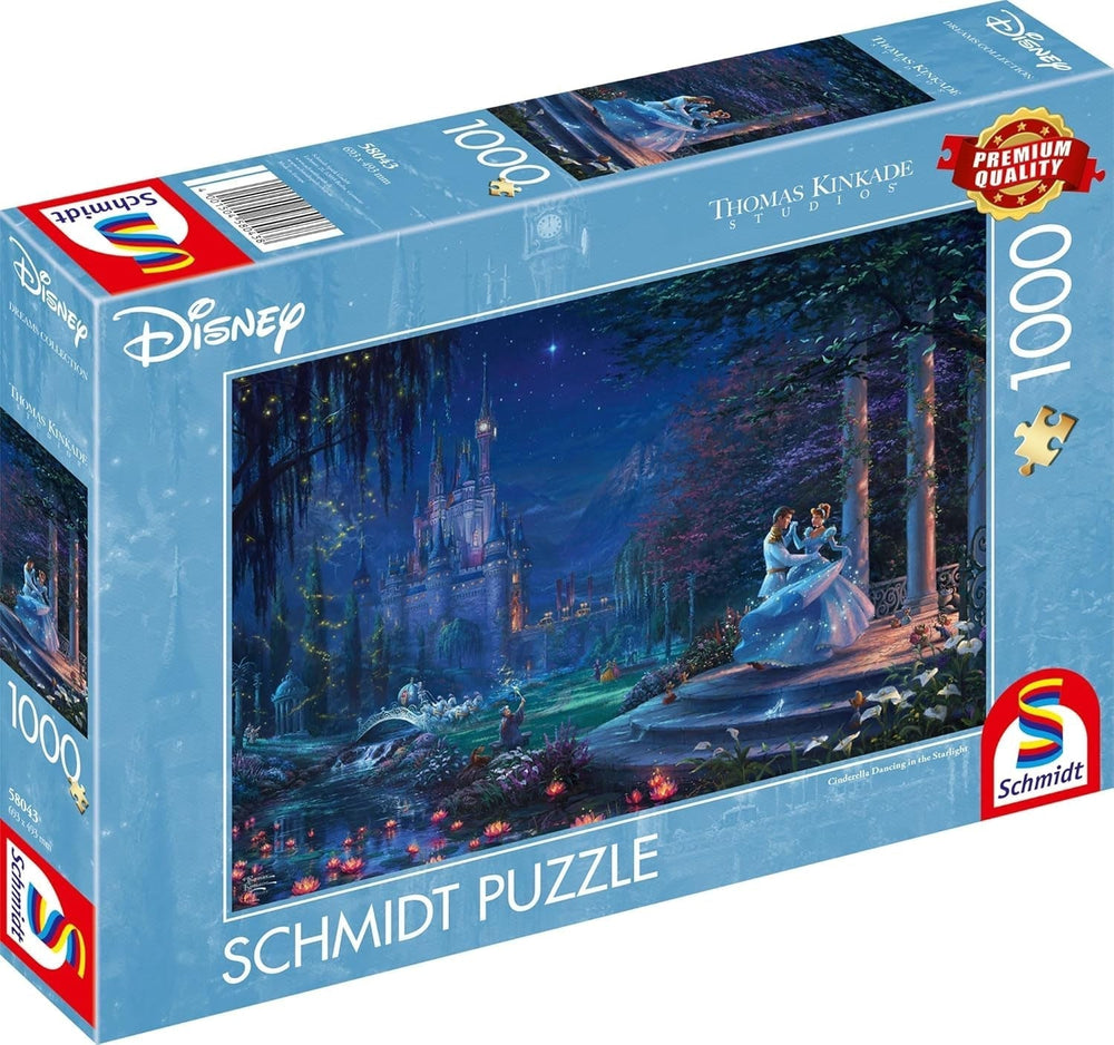 Schmidt Spiele 58043 Thomas Kinkade, Disney, Cenicienta bailando bajo la luz de las estrellas, rompecabezas de 1000 piezas, colorido Puzzle Naty Shop