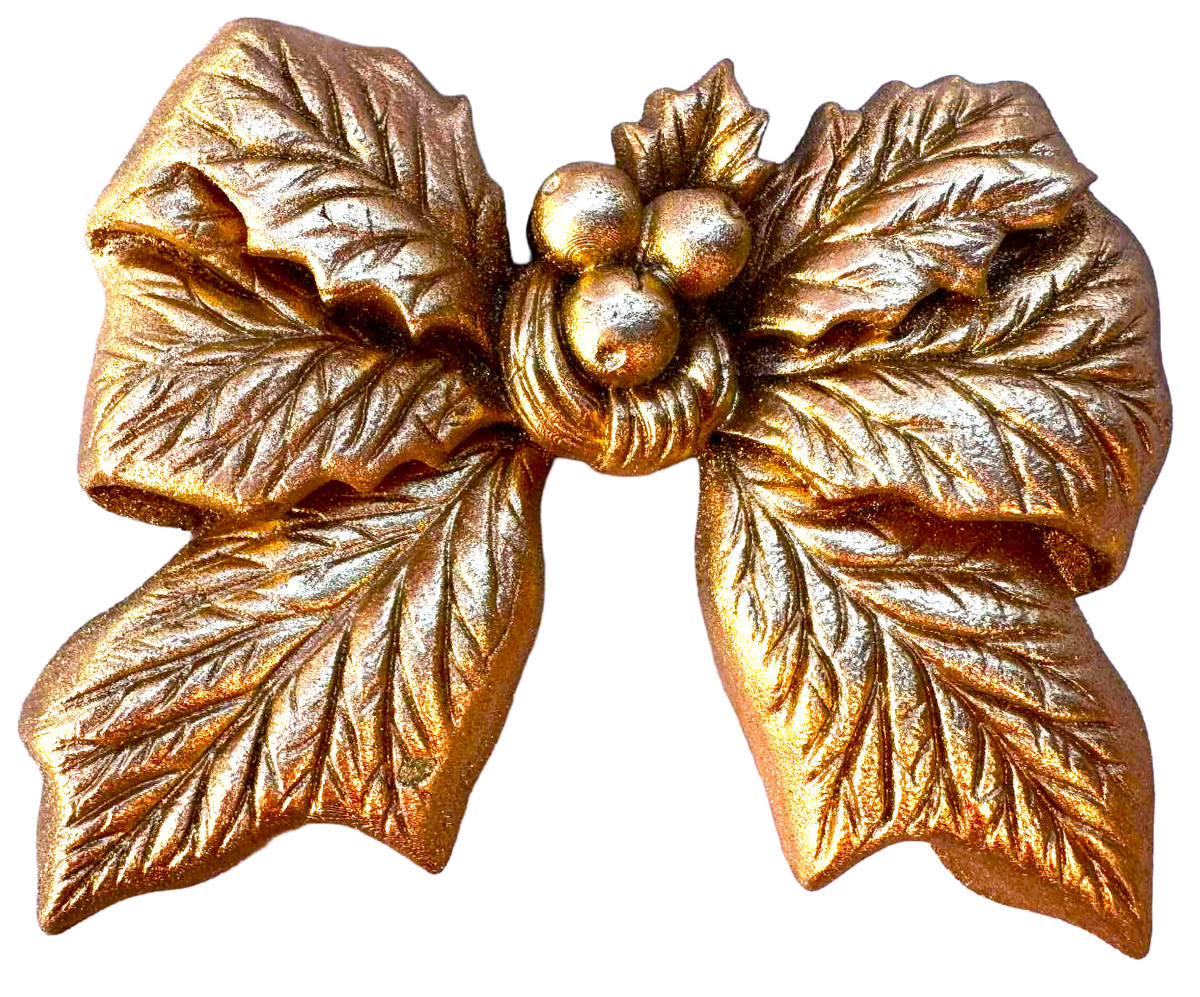 Delicada flor navideña comestible – 7,5 cm, sabor dulce y acabado dorado