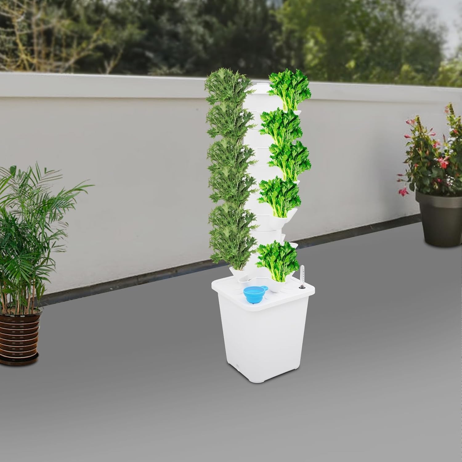 Torre Hidropónica de 30 Cápsulas, Sistema de Cultivo Hidropónico para Jardín, Kit de Cultivo Aeropónico con Tanque de Agua de 10L y Bomba de Hidratación, Kit de Cultivo Aeropónico Vertical para Hierbas, Frutas, Verduras
