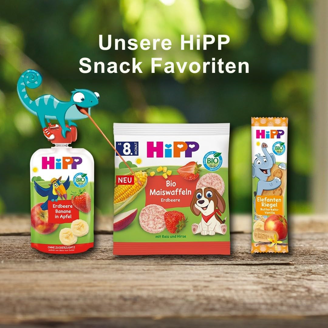 HiPP Bio Knusper Stangen Apple Karotte (7 x 30 g), Babysnack ab 8. Monat, Süße nur aus Früchten und Gemüse, sin gluten, en la mejor calidad biológica