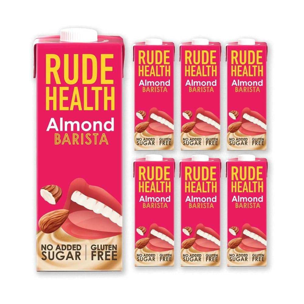 Rude Health 6 x 1 litro de bebida biológica de anacardos, 100 % natural, bio getränk, libre de gluten, ungesüßt, preisgekrönt, gesund & vegan, 100 % recycelbare Verpackung