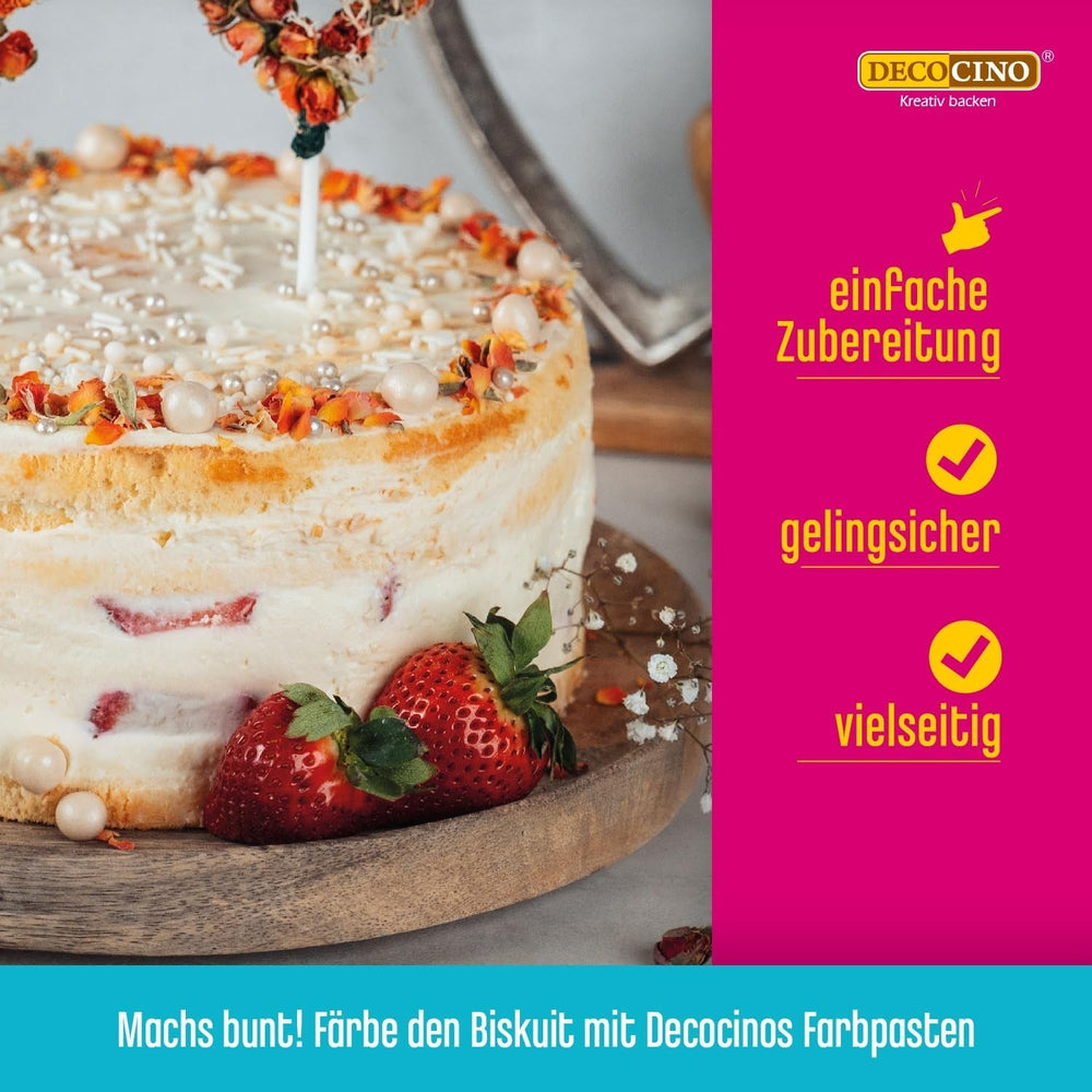DECOCINO Biscuit Backmischung (250 G) – Einfache Zubereitung – Gelingsicher – Zum Backen Von Luftigen Biskuitböden, Creme-Torten, Biskuitrollen Uvm. Tienda Naty