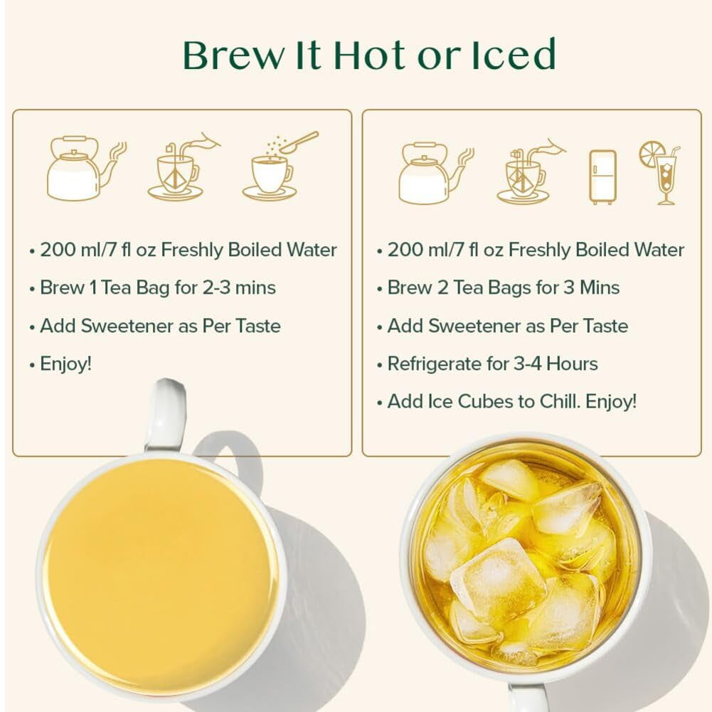 VAHDAM, ceai verde din Himalaya (100 pliculețe de ceai) 100% pur și aromat | Frunze de ceai verde natural | Vegan, fără gluten, fără lactoză | Proaspăt și direct de la sursa din India | Ceai verde