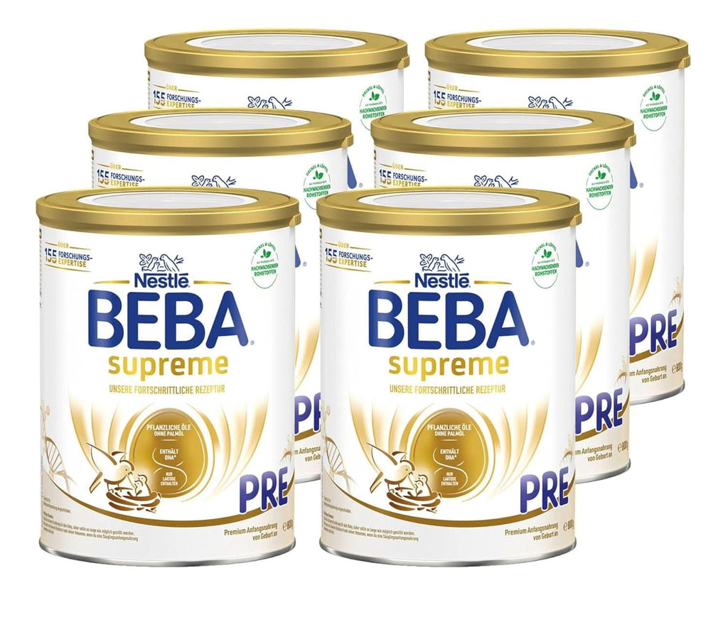 BEBA SUPREME PRE Lapte inițial gata de băut de la naștere, hrană pentru bebeluși cu DHA, doar lactoză, fără ulei de palmier, pachet de 8 (8 x 200 ml) Mama si Copilul Naty Shop Beba Supreme Pre 6 x 800 grame