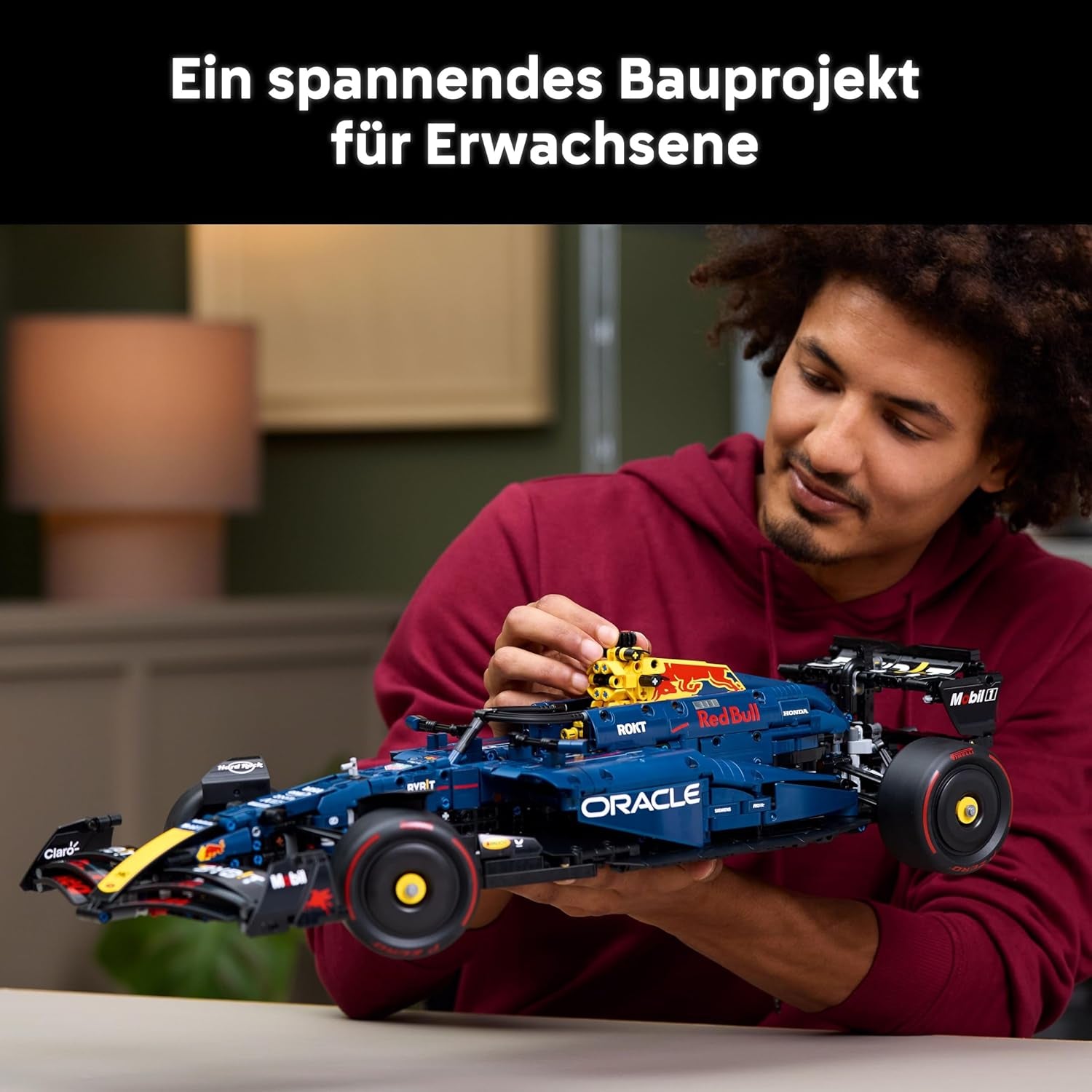 LEGO Technic Oracle Red Bull Racing RB20 F1 Rennauto Modell - Formel 1 Bauset zum Sammeln - V6-Motor, Getriebe, Lenkung & DRS im Maßstab 1:8 - Giftidee für Erwachsene & Teenager 42206