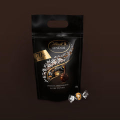 Bolas de chocolate extra oscuro Lindt LINDOR y bolas de chocolate con crema de fresa LINDOR | Bolsa resellable de 1 kg | aprox. 80 white chocolate balls with strawberry cream