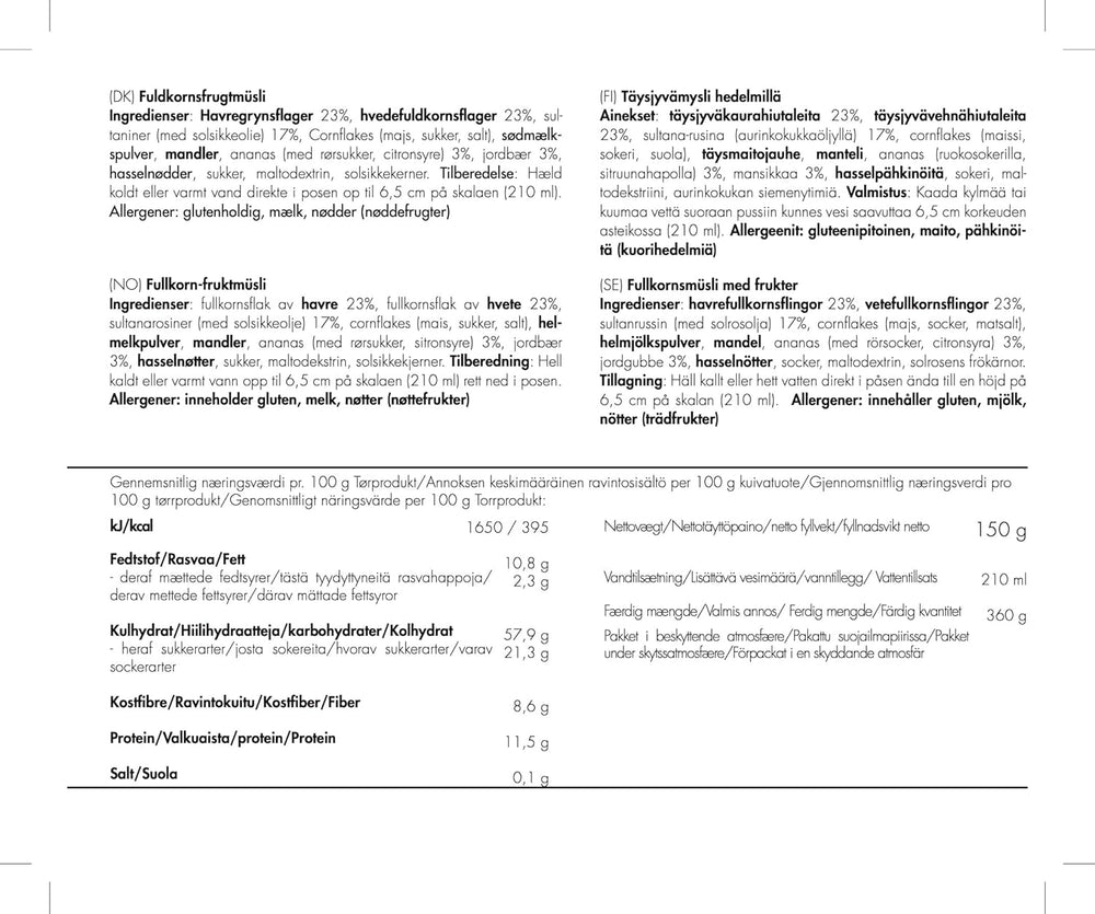 Trek'n Eat muesli de frutas enteras