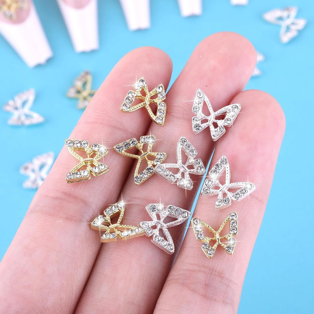 20 bucăți de pandantive pentru unghii cu fluturi cu sclipici, pietre decorative pentru unghii, pietre pentru unghii, nail art cu fluturi, strasuri, pandantive pentru unghii de Ziua Îndrăgostiților, decorare DIY pentru huse de telefon mobil