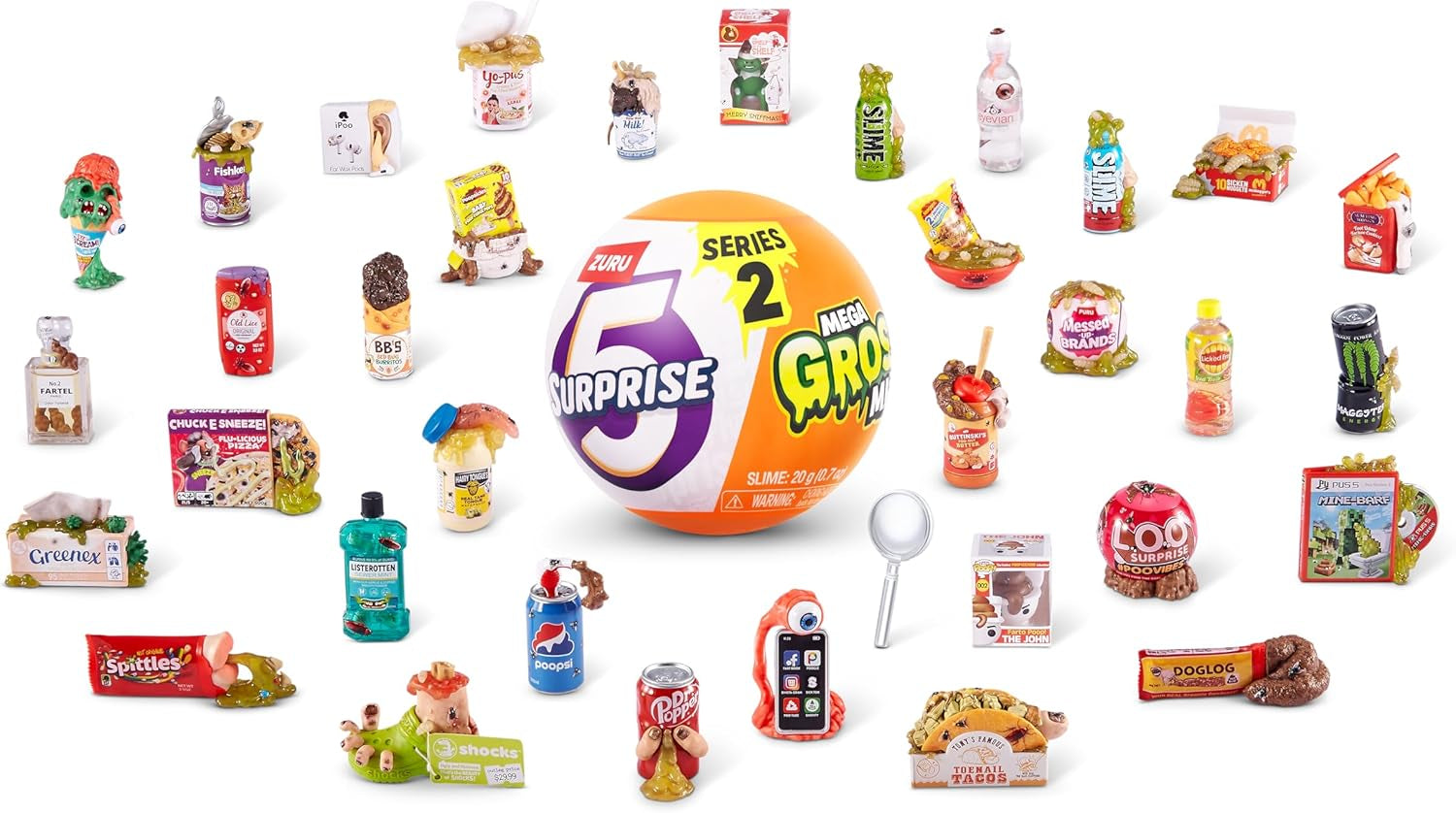 5 Sorpresa 77568 Cápsula Gross Mega Gross Minis Serie 2 de ZURU, 2 Cápsulas Figuras de acción Naty Shop