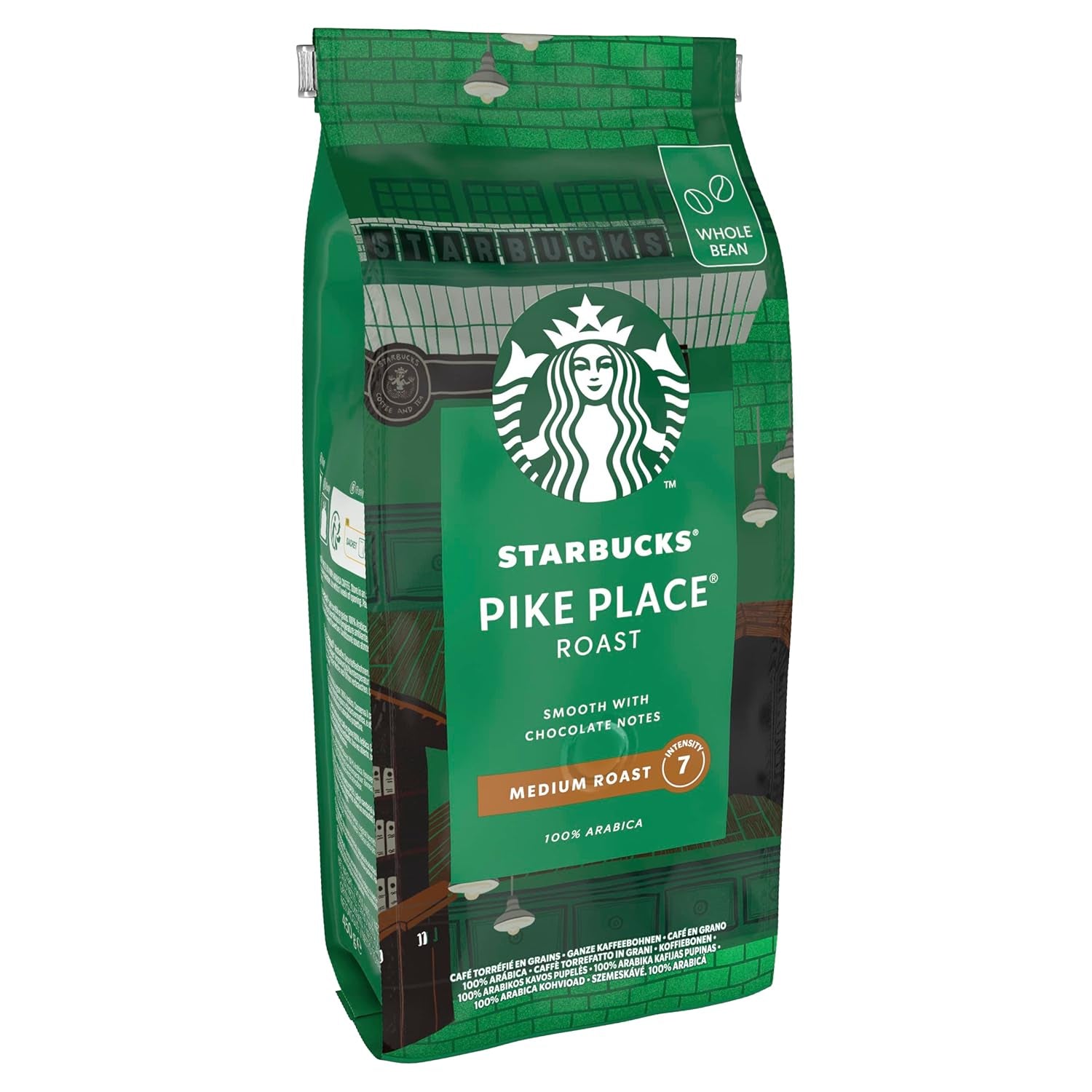 STARBUCKS Pike Place Roast, Mittlere Röstung, Ganze Kaffeebohnen 450g (4er Pack)