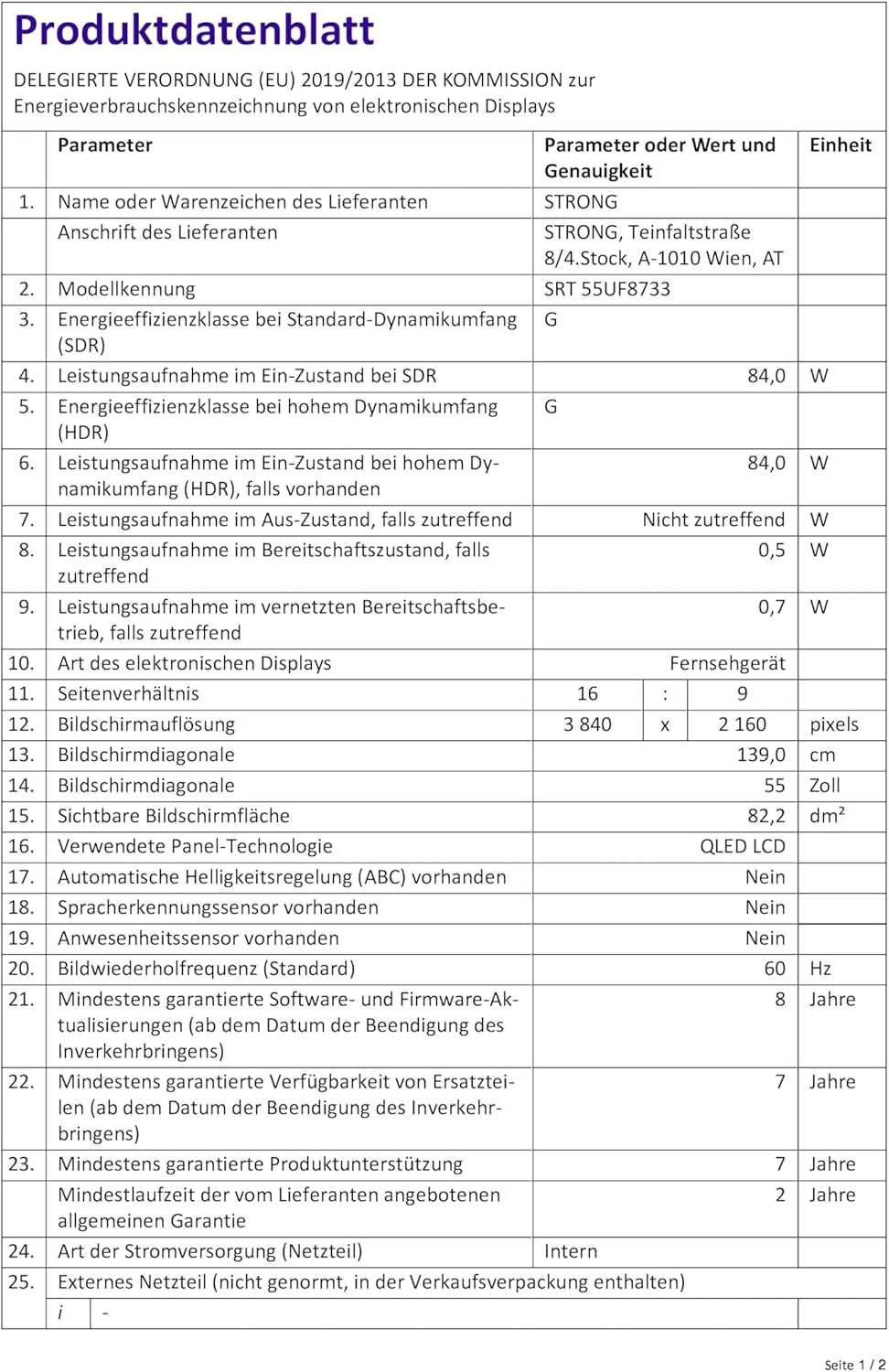 STRONG SRT55UF8733, televizor inteligent QLED 4K de 55 de inci: Vizionați cu Netflix, Prime Video, Disney+ la cel mai înalt nivel - Dolby Atmos, Google TV și control vocal inclus
