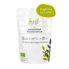 foodsetter Bio Haferdrink Pulver | Bolsa de 500 g | Haferpulver | Haferpulver instantáneo | Biocalidad | Vegano | Sin gluten | Ohne Zuckerzusatz | 0,5 kilogramos