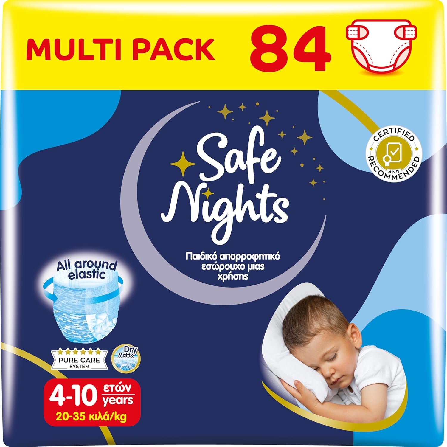 Safe Nights Girl, Ropa de dormir absorbente para niñas de 8 a 16 años (30 a 50 kg), paquete de 14