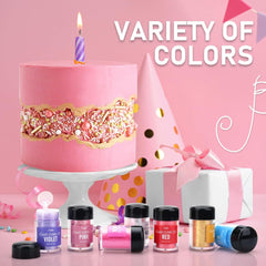 Sclipici comestibil - 4 culori pudră cu sclipici comestibilă, praf cu sclipici în sticlă cu spray pentru băuturi, prăjituri, alimente - pudră cu sclipici metalic, colorant alimentar pentru cocktailuri, fondant, fursecuri, vin