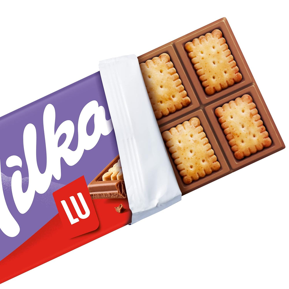 Milka LU – Chocolate con leche alpino con galletas LU crujientes – 87g