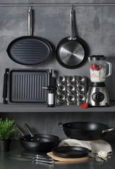 Masterpro Foodies - Bandejas de horno para 6 muffins - Distribución uniforme del calor - Fabricadas en acero al carbono - Fondo antiagarrotamiento - Desmontables y fáciles de lavar Bandejas y moldes para horno Naty Shop