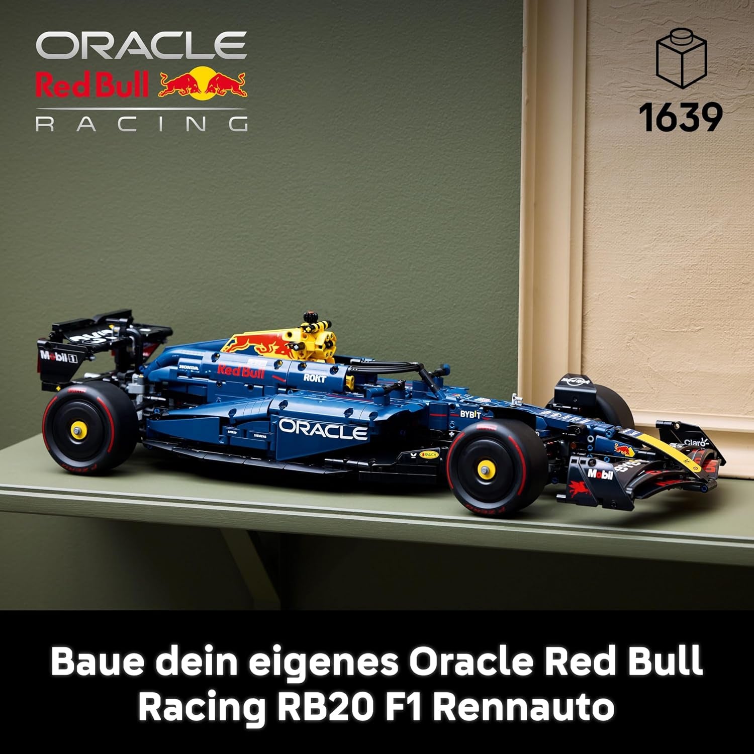 LEGO Technic Oracle Red Bull Racing RB20 F1 Rennauto Modell - Formel 1 Bauset zum Sammeln - V6-Motor, Getriebe, Lenkung & DRS im Maßstab 1:8 - Giftidee für Erwachsene & Teenager 42206