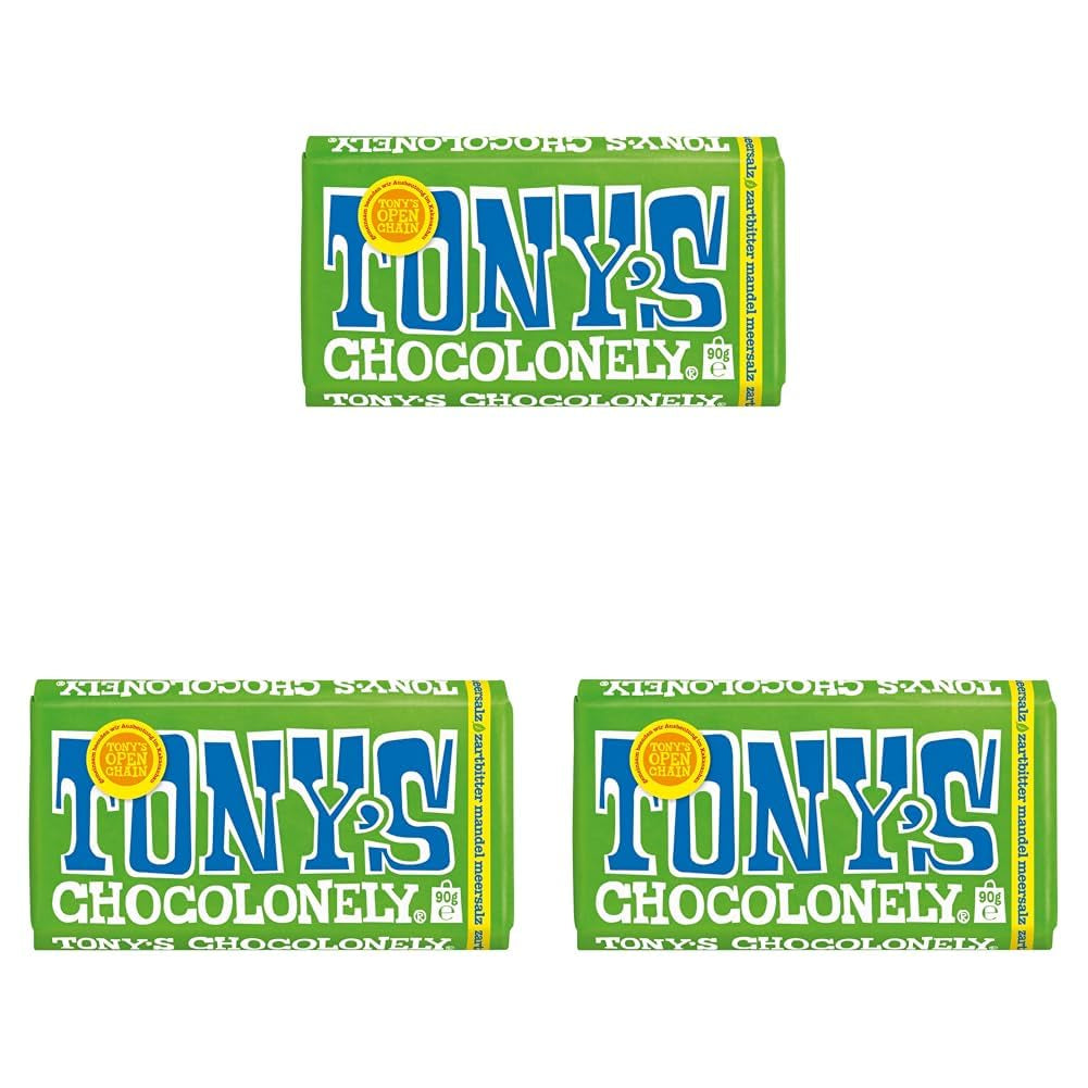 Tony's Chocolonely - Chocolate negro con almendras y sal marina 90g