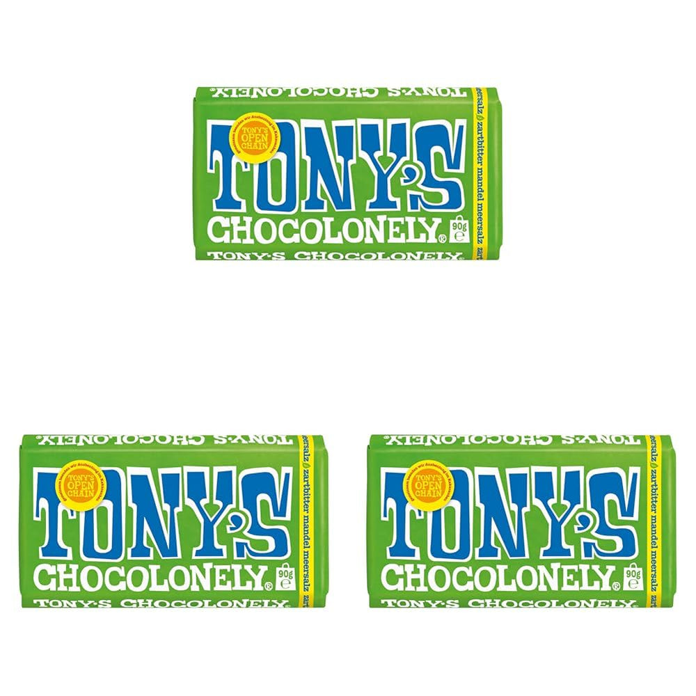 Tony's Chocolonely - Chocolate negro con almendras y sal marina 90g