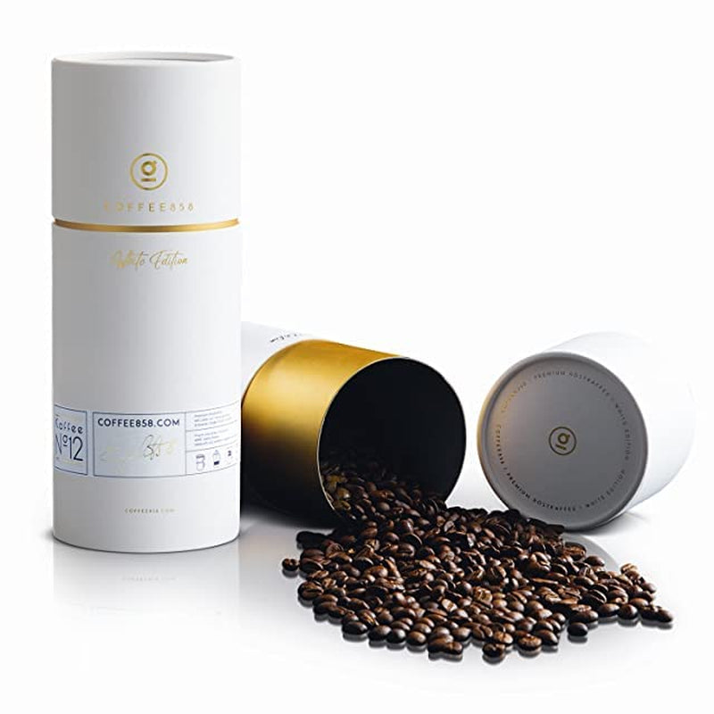 Boabe de cafea din Etiopia (nr. 12) - Cea mai fină Arabica de origine unică de la Coffee858 (320g) - Cafea complexă cu arome delicate de fructe de pădure - Cadou elegant