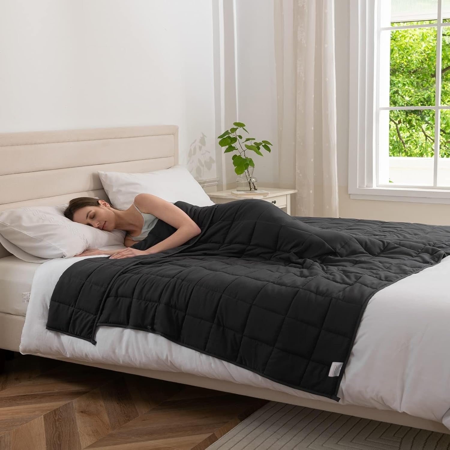 Good Nite Manta lastrada para adultos Manta pesada para calmar los sentidos Gris 8 Kg 150 X 200 Cm Edredones y edredones Naty Shop Gris 150X200 Cm, 6 Kg