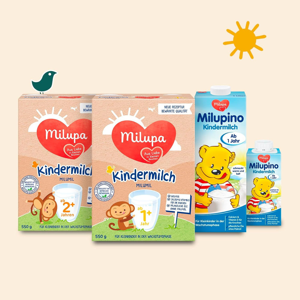 Milupa Milupino Leche de crecimiento lista para beber (6x1L), a partir de 1 año, para niños pequeños en fase de crecimiento