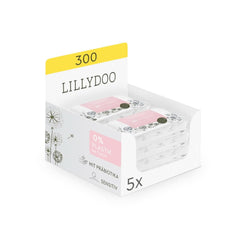 LILLYDOO toallitas húmedas con prebióticos, toallitas 100% libres de plástico y sin perfume (FSC Mix) Baby Wet Wipes Naty Shop 5 x 60 toallitas
