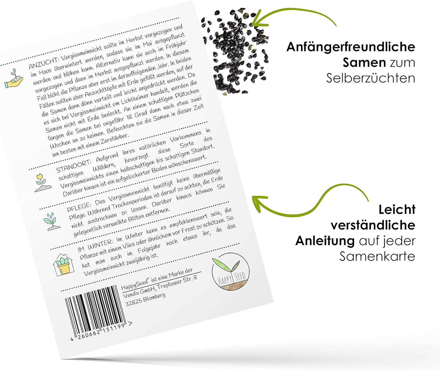 Vergissmeinnicht Samen (Myosotis) - Märchenhafte Blumen mit langer Blütezeit für das Beet, den Balkon und die Terrasse